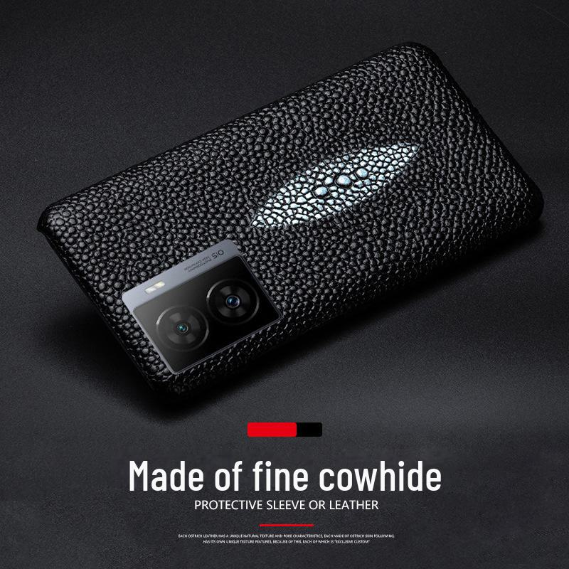 iQOO Z7 Leather Pearl Fish Pattern Half Package Protective Cover