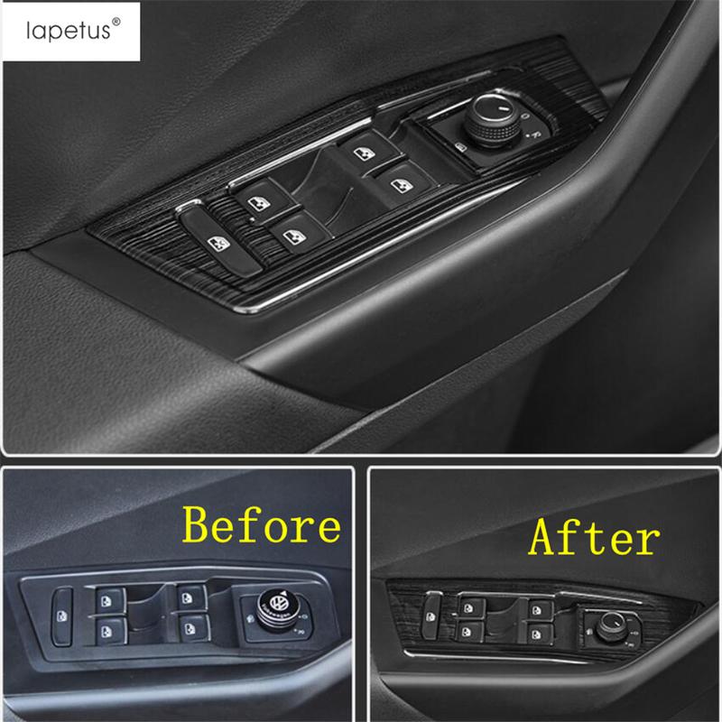 Car Door Armrest Window Switch Control Panel Cover Trim Carbon Fiber Interior Accessories For Volkswagen T-Roc T Roc 2018 - 2025