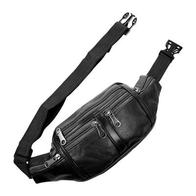 Large Capacity Men's Waist Bag Leather Multifunctional Casual Fanny Bag Multi-layers Quick Release Travel Chest Bag Camping
