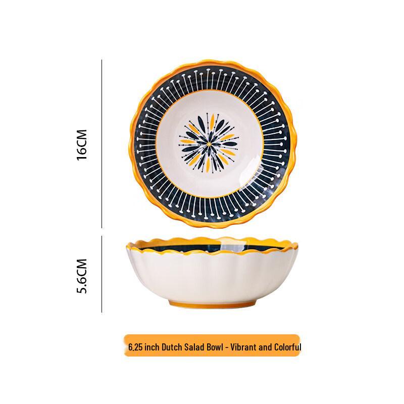 Jing Baodi Japanese Style Colorful Ceramic Noodle Bowl Set