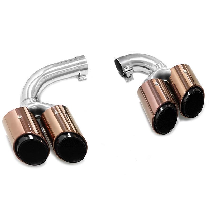 18-24 Year Porsche Cayenne Black Quad Exhaust Tailpipe Muffler Modification