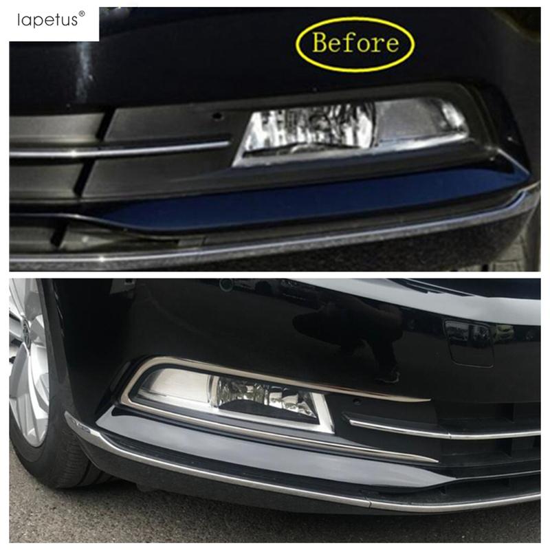Car Front Fog Light Lamp Eyebrow Strip Molding Sequ Cover Trim For Volkswagen Passat B8 2016 2017 2018 ABS Chrome Accessories