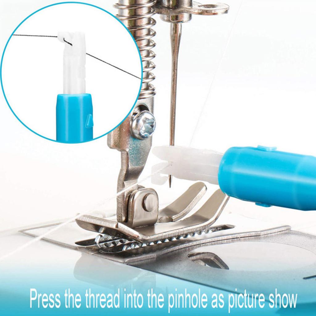 Utility Needle Threader with Double Functions Plastic Durable Automatic Threader Lightweight Sewing Machine Accessories
