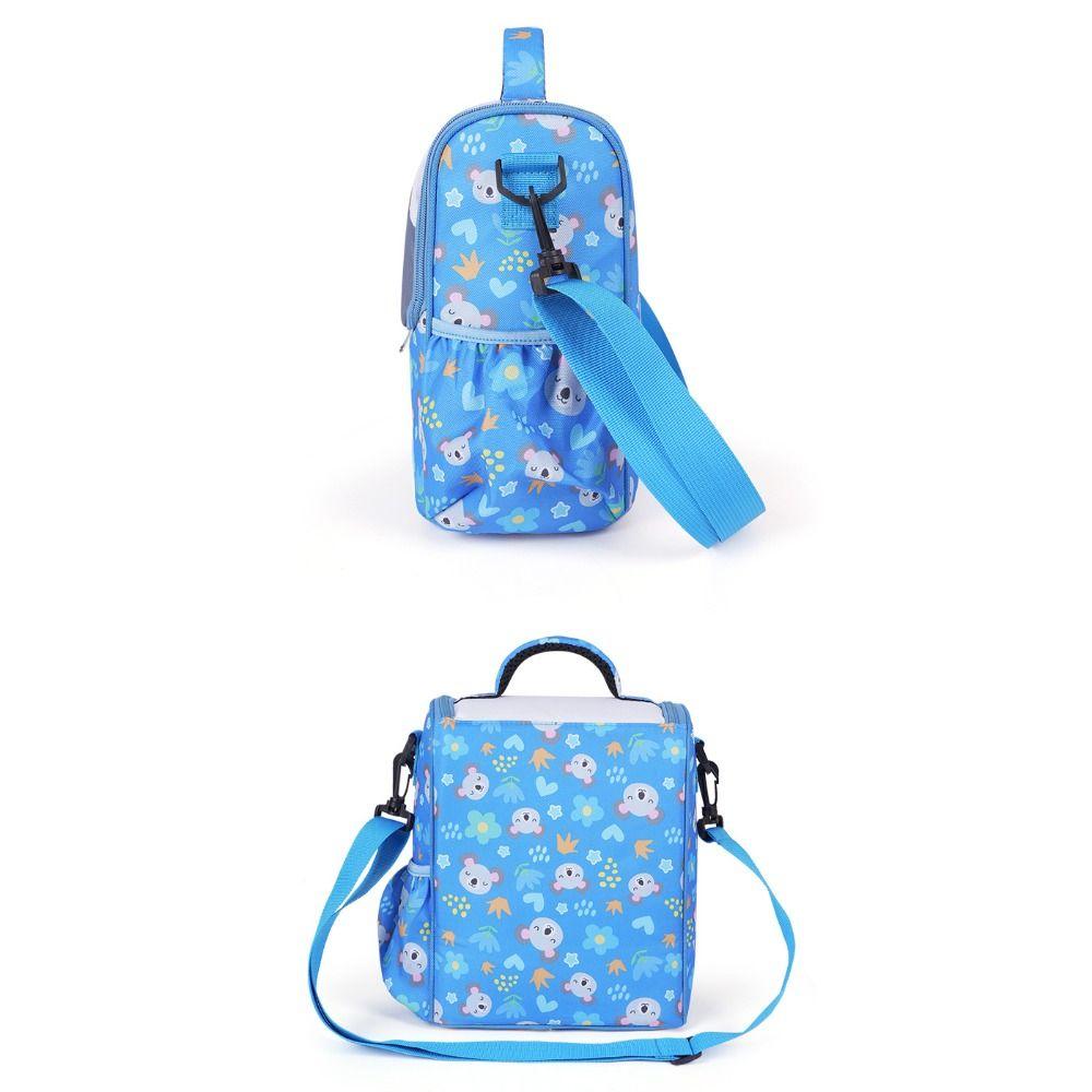 Oxford Cloth Cartoon Lunch Bag Coffee Pink Black Blue Aluminum Foil Lining Thickened Thermal Insulation Bag Cartoon Pattern