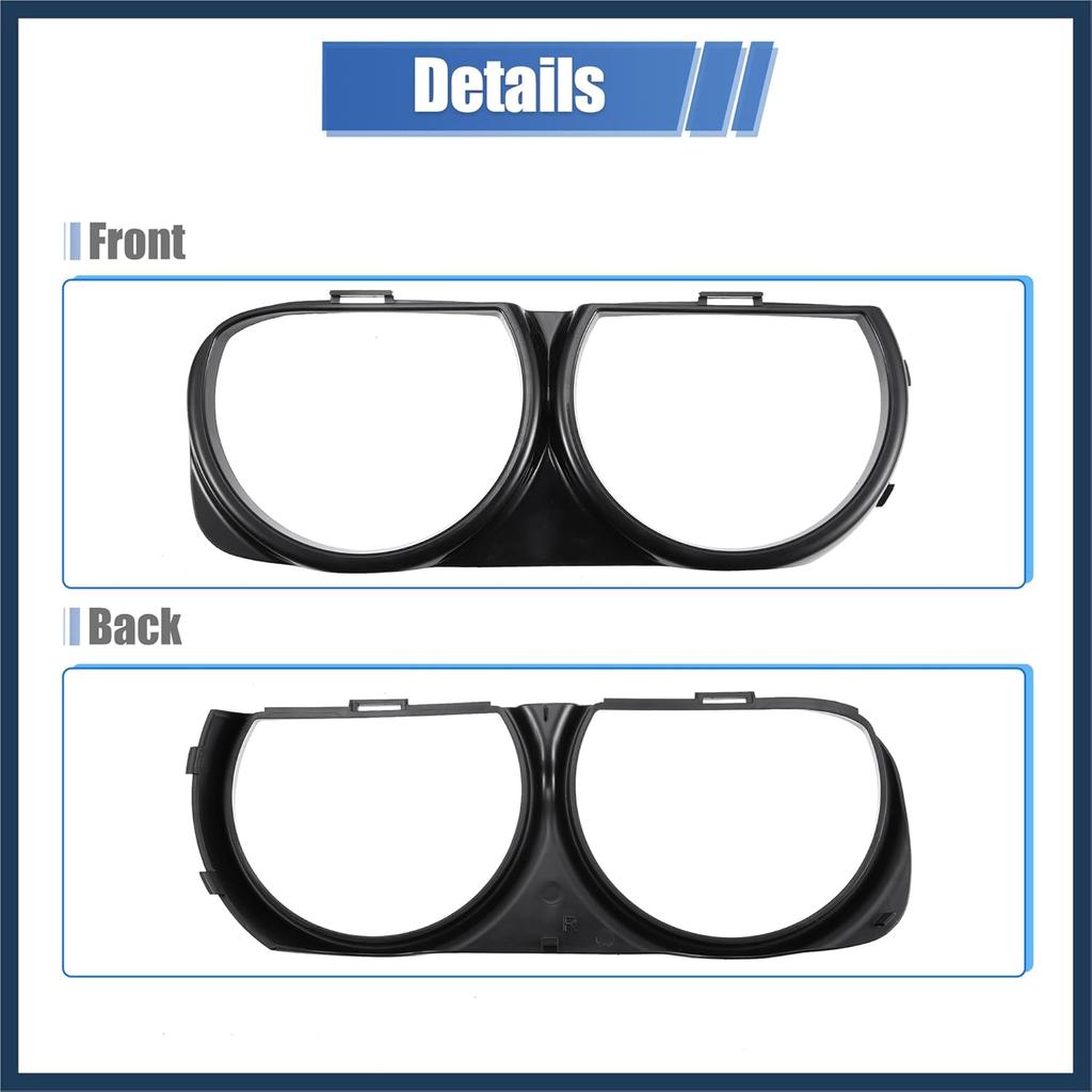 1 Pair Front Headlight Lamp Bezel Trim LH RH Car Headlight Bezel 68259053AB 68259053AA for Dodge Challenger 2015-2023 Stylish Design