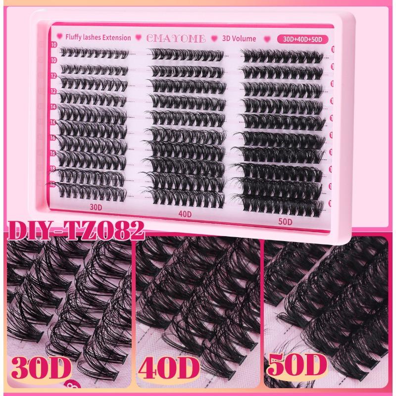 DIY Segmentierte Cluster-Wimpern D-Schwung Gemischtes Pack 300 Cluster Große Kapazität Natürliche Dichte Wimpern