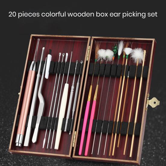 

20 шт./компл. набор для удаления ушной серы из нержавеющей стали, нежный эффективный массажный инструмент для чистки ушей для взрослых и детей