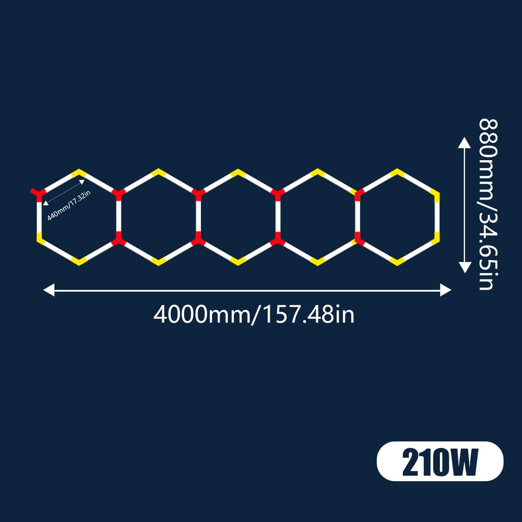 Hexagon Honeycomb Led Lights Garage Light Ceiling Lighting AC85-265V Garage LED Lights For Auto Car Body Repair Workshop