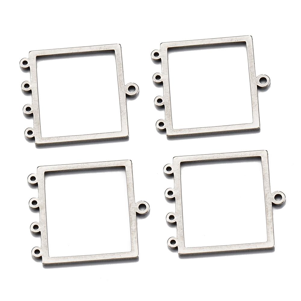 10pcs Stainless Steel Geometric Stamping Blank Drop Porous Connector Pendant Charms Necklace Earrings Jewelry Making DIY
