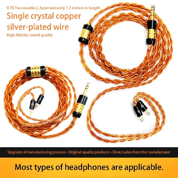 High Purities Silver Plated Balance Cable 3.5/4.4mm 0.78 2Pin Earphone Upgraded Cable Line 120CM Long