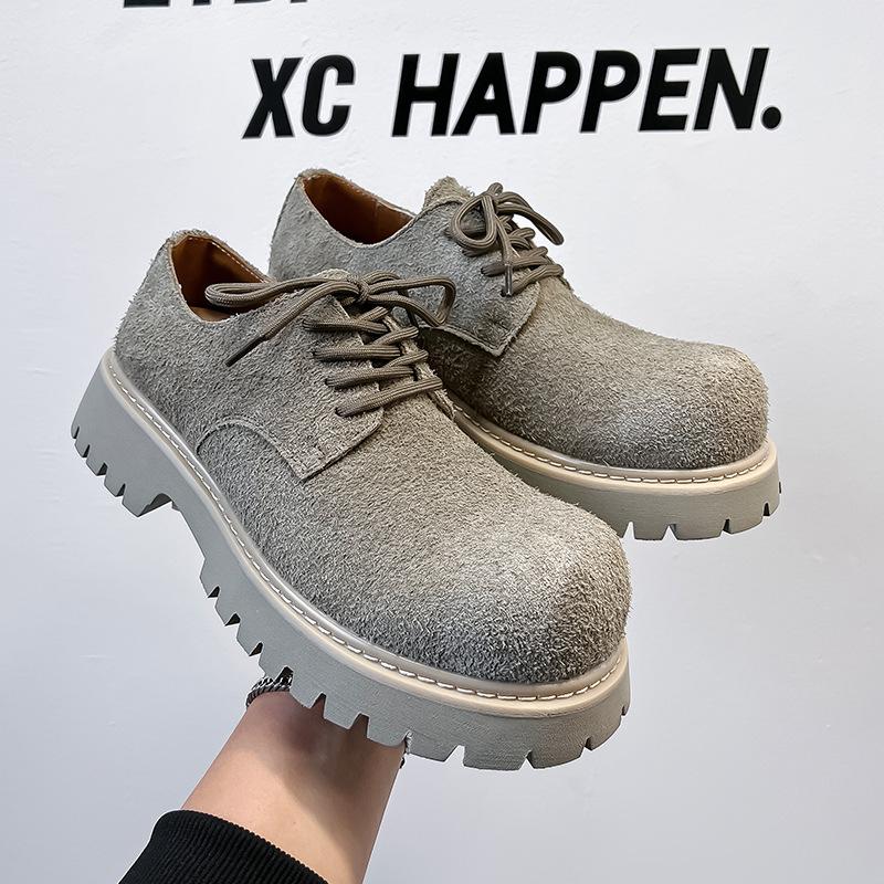 

Мужская обувь, новые нишевые оригинальные туфли дерби, мужская платформа, увеличивающая рост, пара туфель, большие кожаные туфли 1039-A 36 хаки