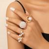 Trendy Cross-Border Metal Flower Open Ring Set - Women's Fashion Accessories