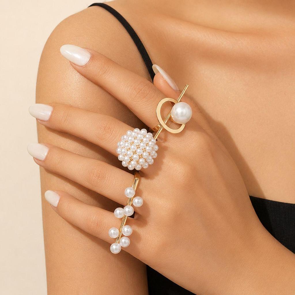 Trendy Cross-Border Metal Flower Open Ring Set - Women's Fashion Accessories