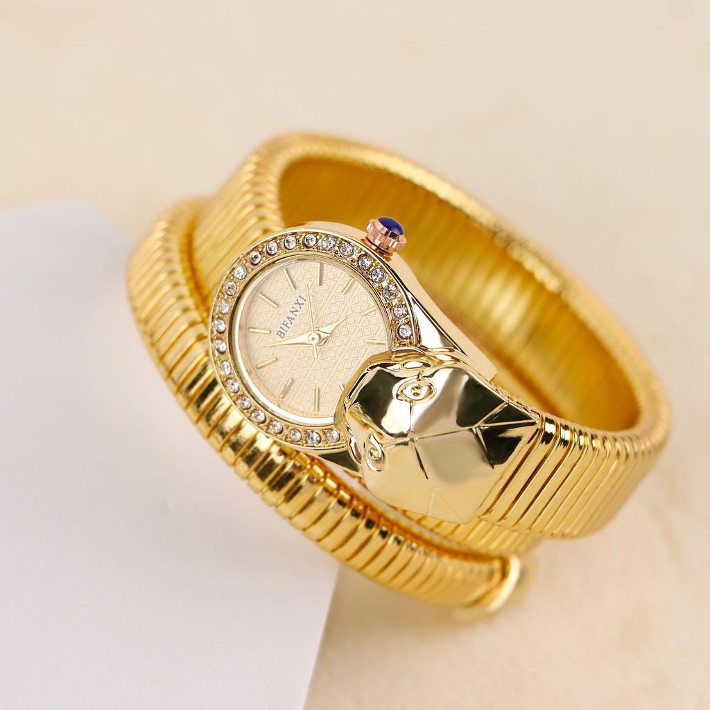 Women Quartz Watch Luxury Diamond Vintage Roman Numerals Gold Case Bangle Bracelet Orologio Watches Ladies Wristwatch
