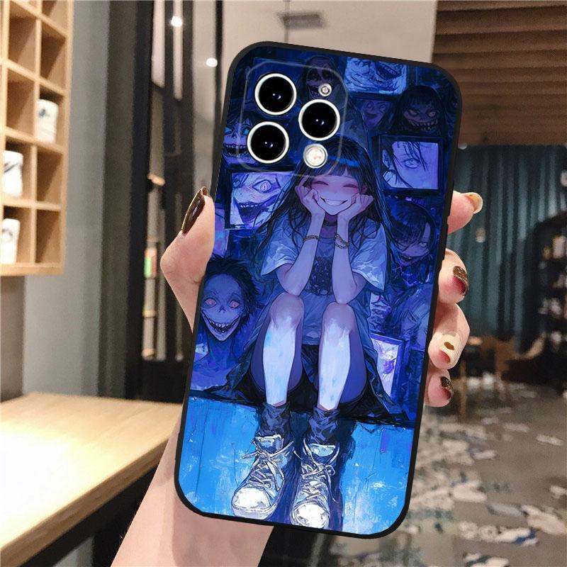 Phone Case For iphone 17 Pro Max 17 Pro Air 16 15 14 13 Pro Max 15 16 Pro 15Plus Anime Girl Art Horror Eyes