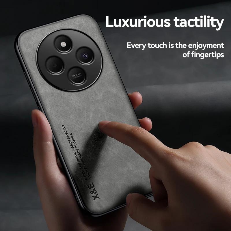 Shockproof Case for Xiaomi Redmi 14C 4G Protective Cover Built-in Magnetic Suction Car Holder Coque Funda Capa