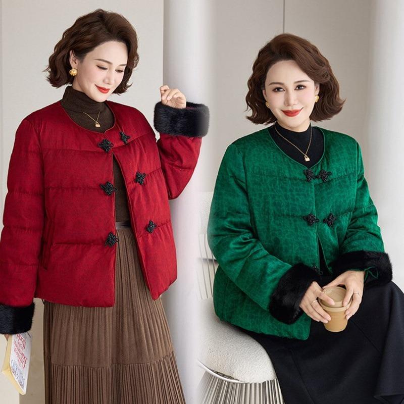 Type new mid-autumn and winter thickened down jacket medium women's winter short down jacket