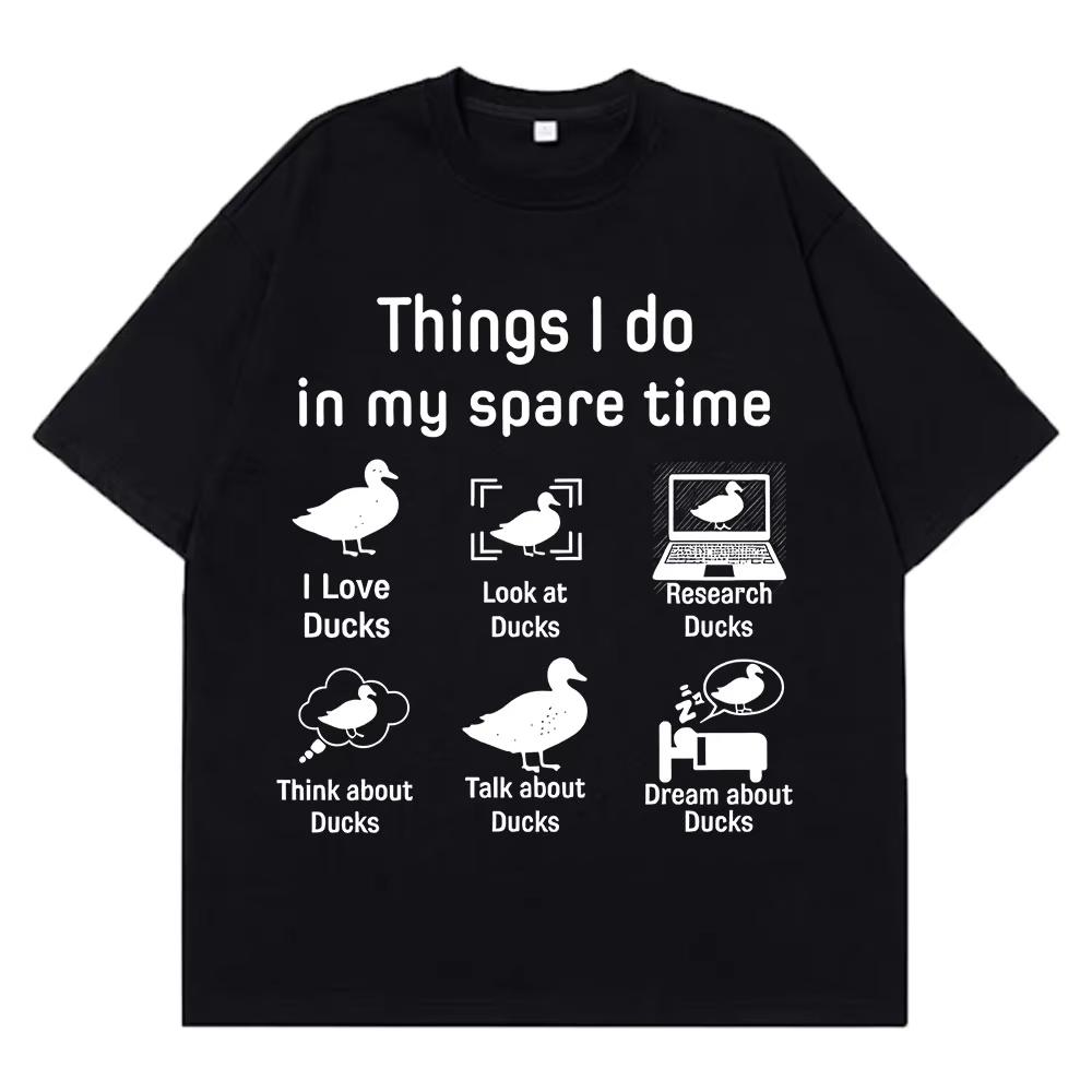 Funny Duck Meme Vintage Tshirt Men Women Luxury Casual Tshirt pure Cotton Fashion Pop music Streetwear Springsummer