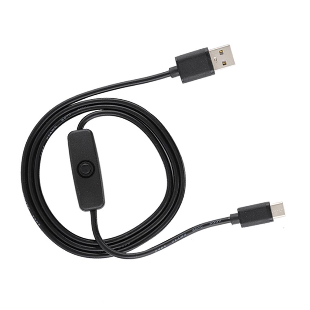 3PCS 5V3A TypeC Interface Power Adapter Power Cord with Switch for Raspberry Pi 4B