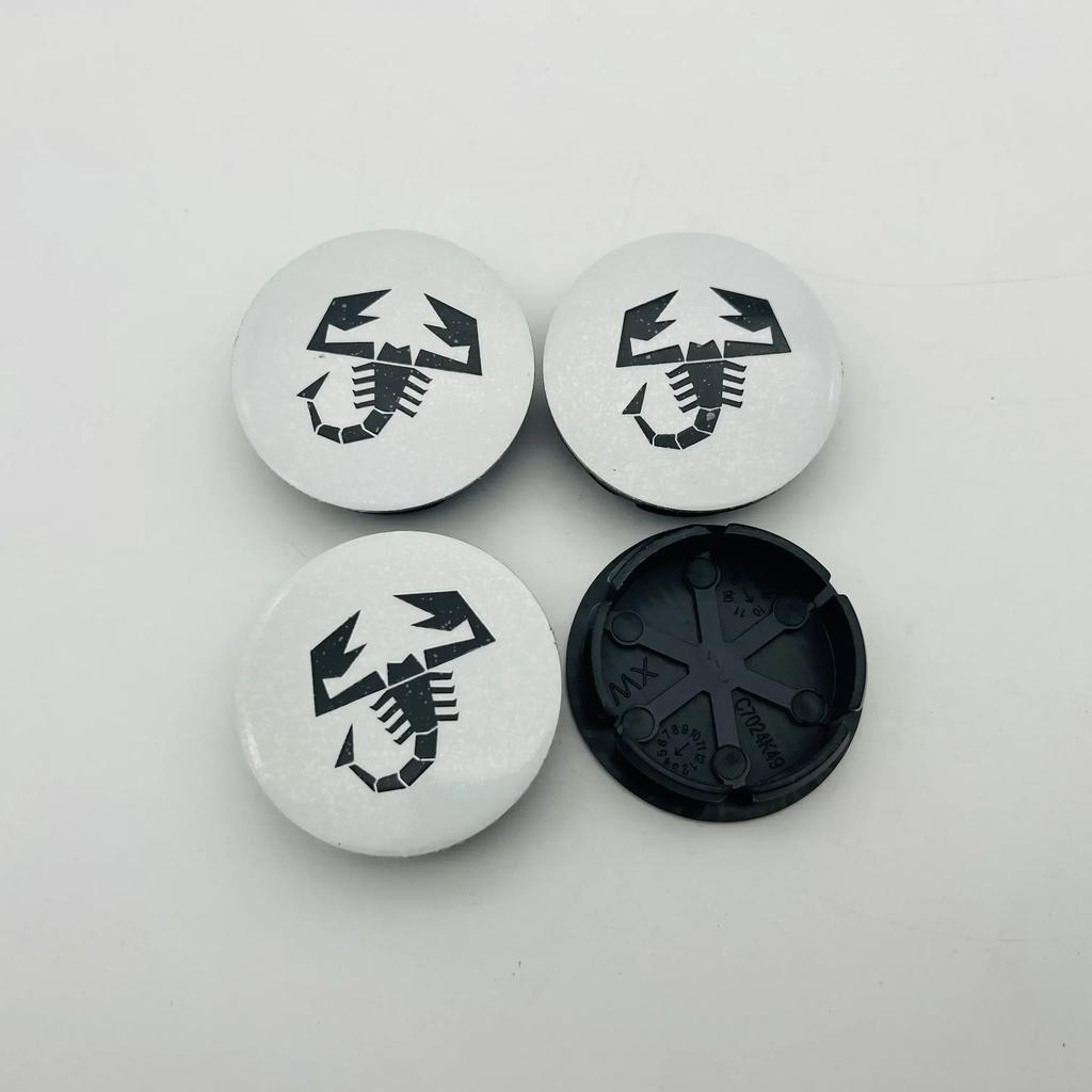 4 Pieces 50mm For Scorpion Abarth 5CC 1100 500 Alloy Auto Wheel Rim Center Cap Cover Hub Dust-proof Covers Car Styling 4 Pieces