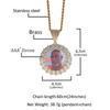 New product photo necklace hip hop round diamond set personalized DIY photo pendant necklace men's and women's accessories
