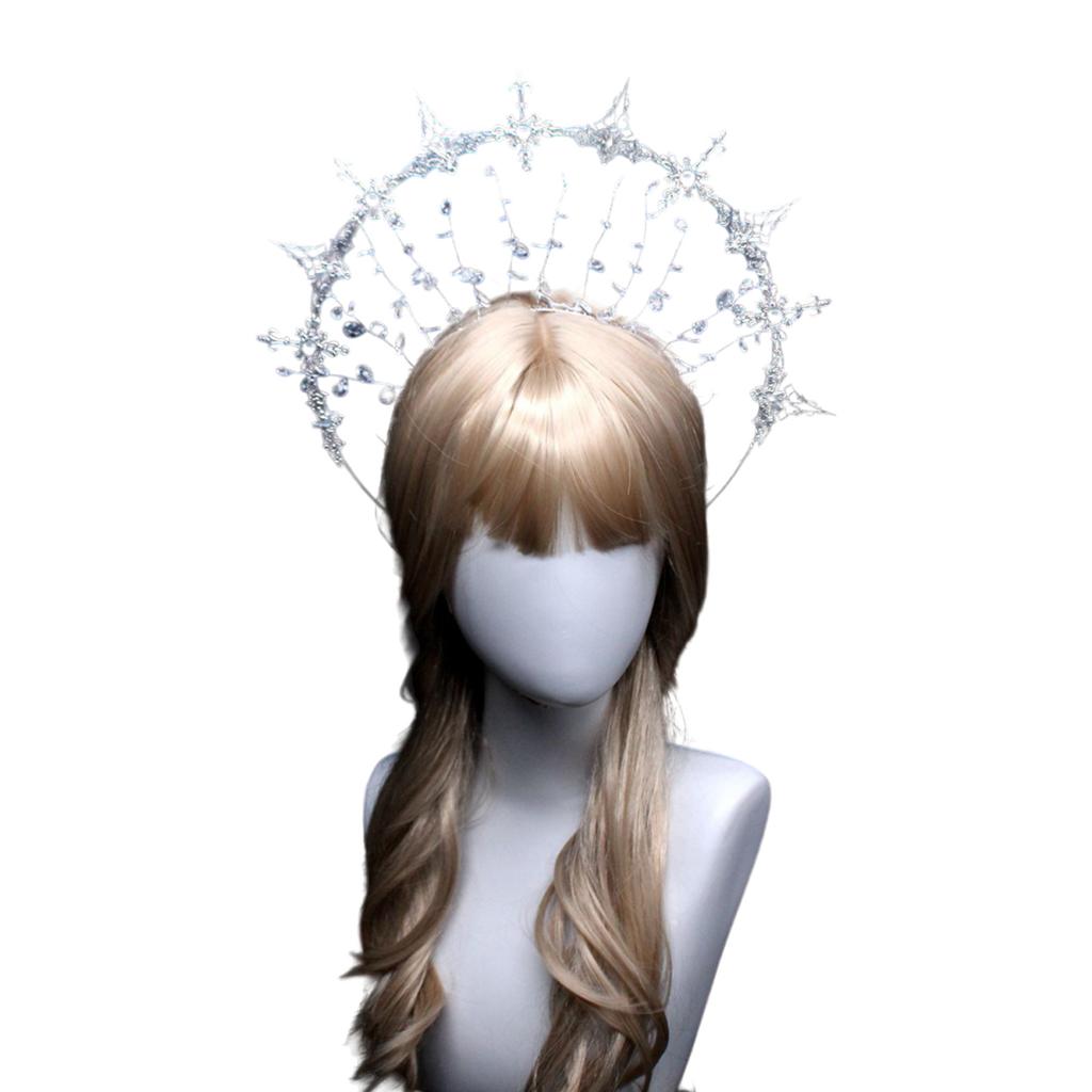 Mother of God Tiaras Crown Hairhoop Craft Bag Elegant Masquerade Cosplay Headband Women Church Headband Crownpiece Kits