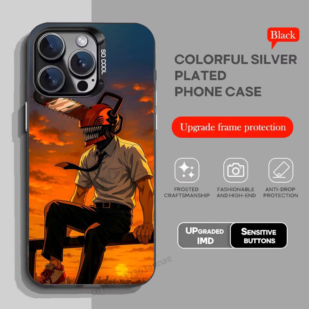 Anime C-Chainsaw Man phone Case for iPhone 17 11 12 Pro Max Plus Mini Air SE 16e 14 15 16 13 Soft Shell