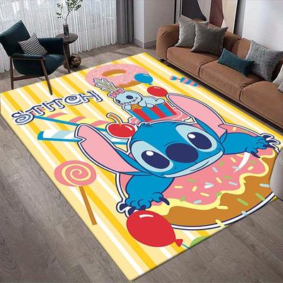 1pc Disney Lilo and Stitch Pattern Carpet Area Rug Non-slip Carpet Hand Washable Floor Mat Suitable For Living Room Bedroom Home Decor