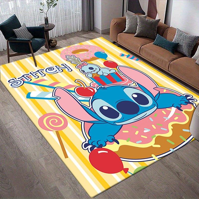 1 Stück Disney Lilo und Stitch Muster Teppich Läufer Rutschfester Teppich Handwaschbar Fußmatte Geeignet für Wohnzimmer Schlafzimmer Heimdekoration