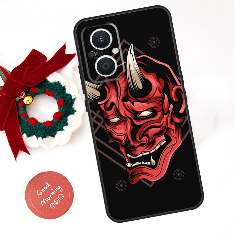 Samurai Oni Mask Funda For OPPO Reno 14F 14 13 12 11 10 Pro 11F 12F 13F 7 8 Lite OPPO Find X8 X5 X9 Pro Case