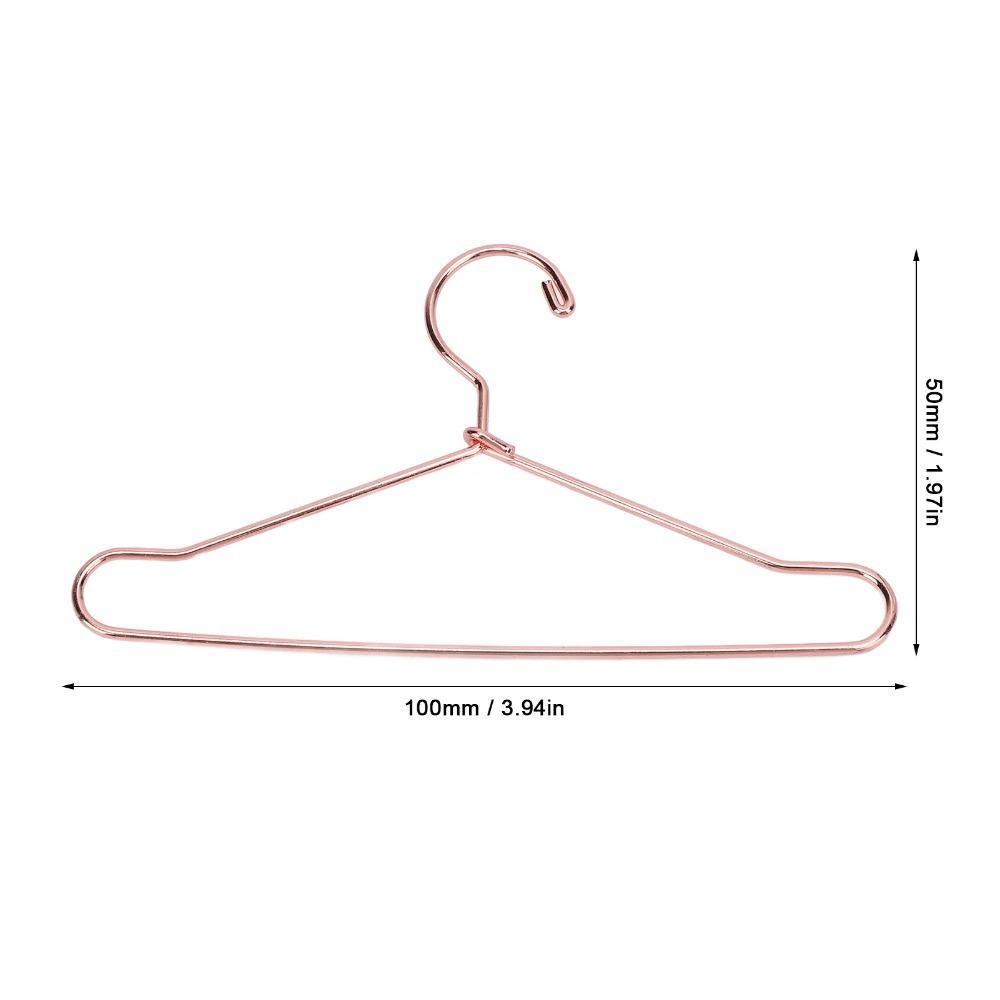 10pcs Stainless Steel Doll House Clothes Hanger Gold Outfit Holder  For Dollhouse