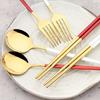 Western Dinnerware Set Travel Camping Cutlery Set Fork Spoon Chopsticks Tableware With Portable Box Stainless Steel Flatware Set