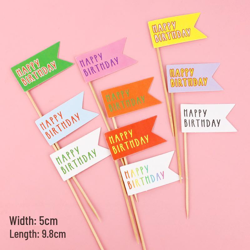 Sushi Cartoon Cupcake Toppers & Ice Cream Flag Picks for Happy Birthday Desserts