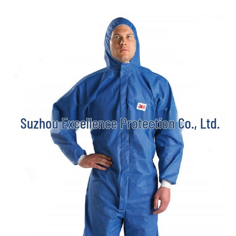 3M 4532+ Blue Protective Suit with Hood - Anti-static, Dustproof, Limited Use for Spray Painting & Pesticide Applications