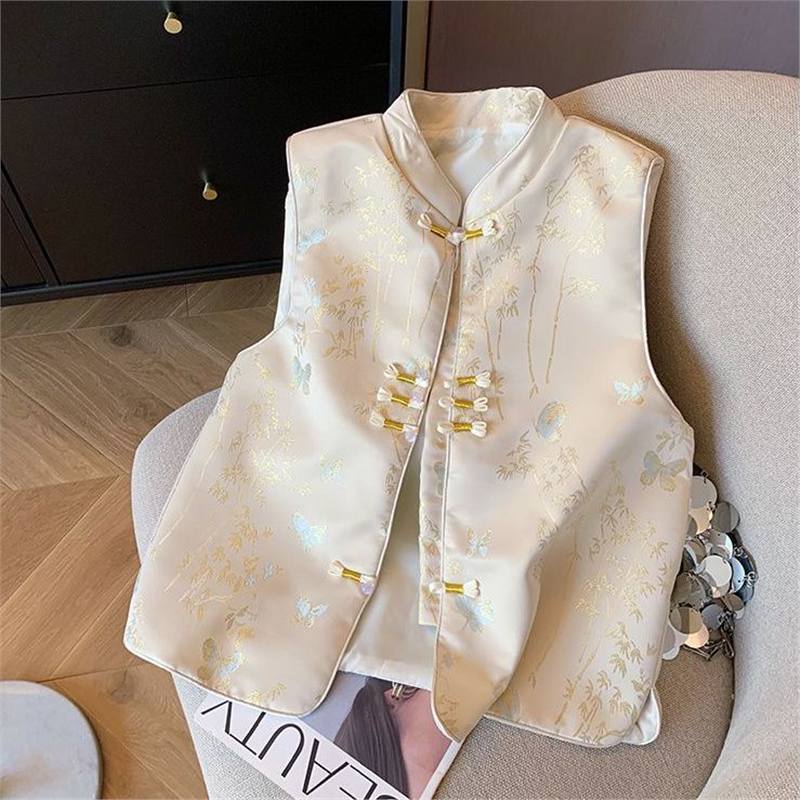 

2025 жилет-бабочка новая пряжка мода новый топ новая женская одежда M [Recommended below 50kg]