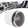 Voltage Meter, 2in Battery Voltage Gauge LED Digital Display IP67 Waterproof Smart Alarm Universal for Boat Auto (Black)