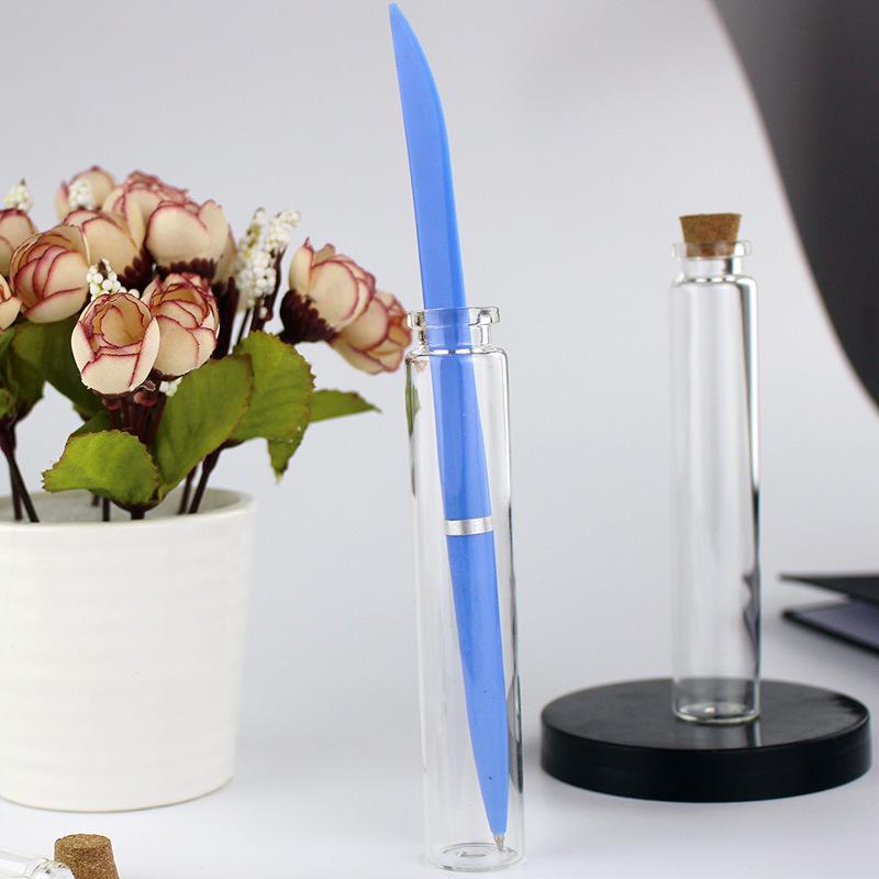 1mL Drift Bottle: Wood Stopper, Glass, Aluminum Lid – Creative Mini Wishing Bottle for Decor.