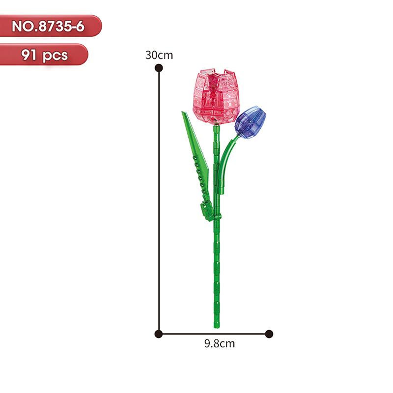 HOT MOC Flowers DIY Potted Plants Micro Landscapes Mini Art Construction Building Blocks Sets Model Dolls Brick Girls Toys Gifts