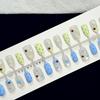 High-End Handmade Cat Eye Almond Children's Wearable Nails - Star Wave i-Dot French Whitening