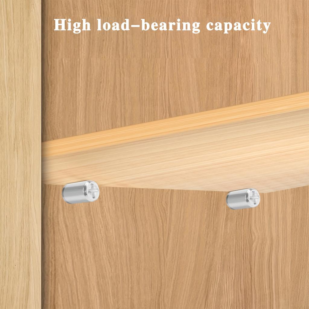 20pcs Metal Shelf Support Pegs with Anti-Slip Sleeves, Self-Tapping Screws for Cabinet Partition, Laminated Plate Brackets