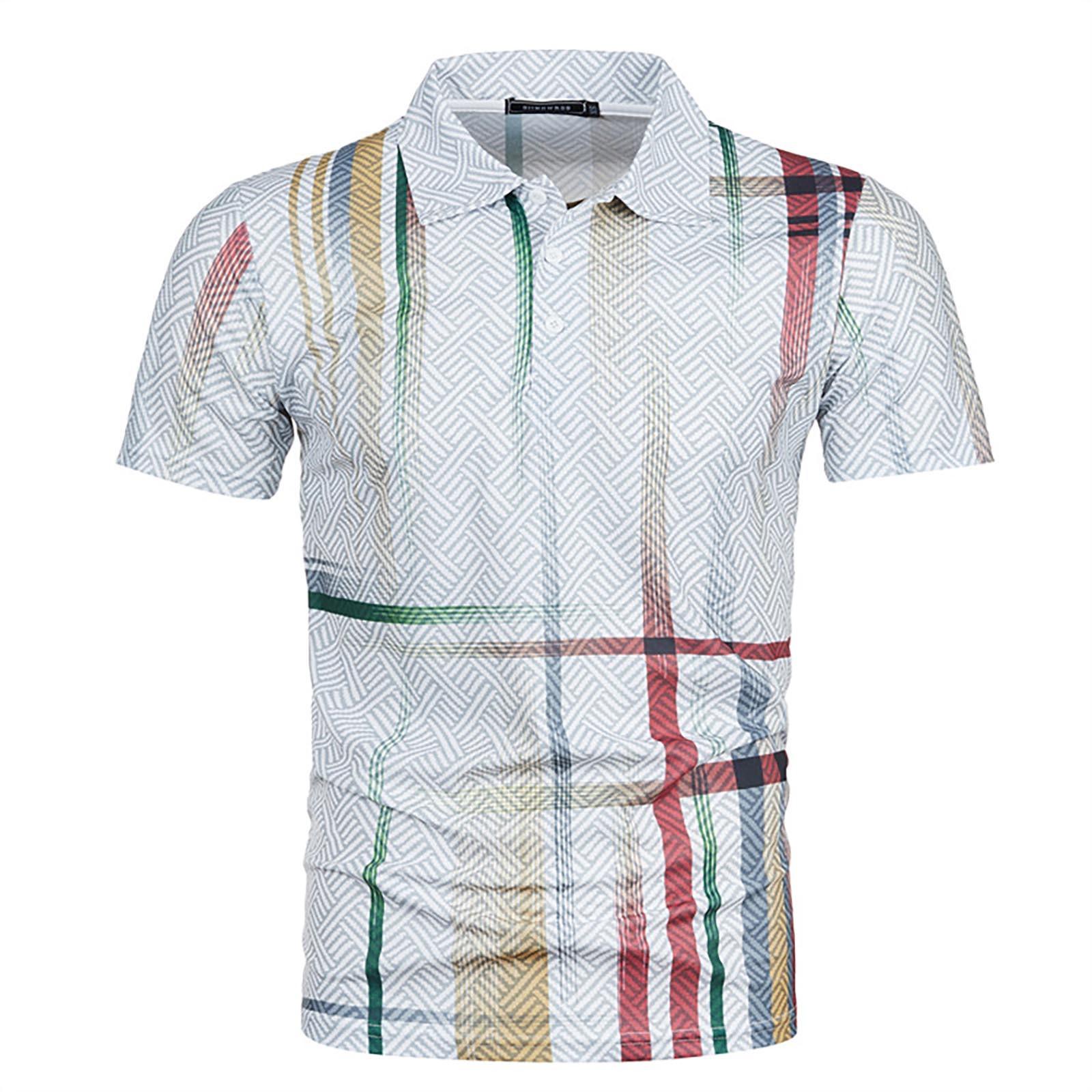 

Новые мужские летние модные повседневные топы с 3D-принтом, повседневные топы с коротким рукавом и лацканами XXXL белый