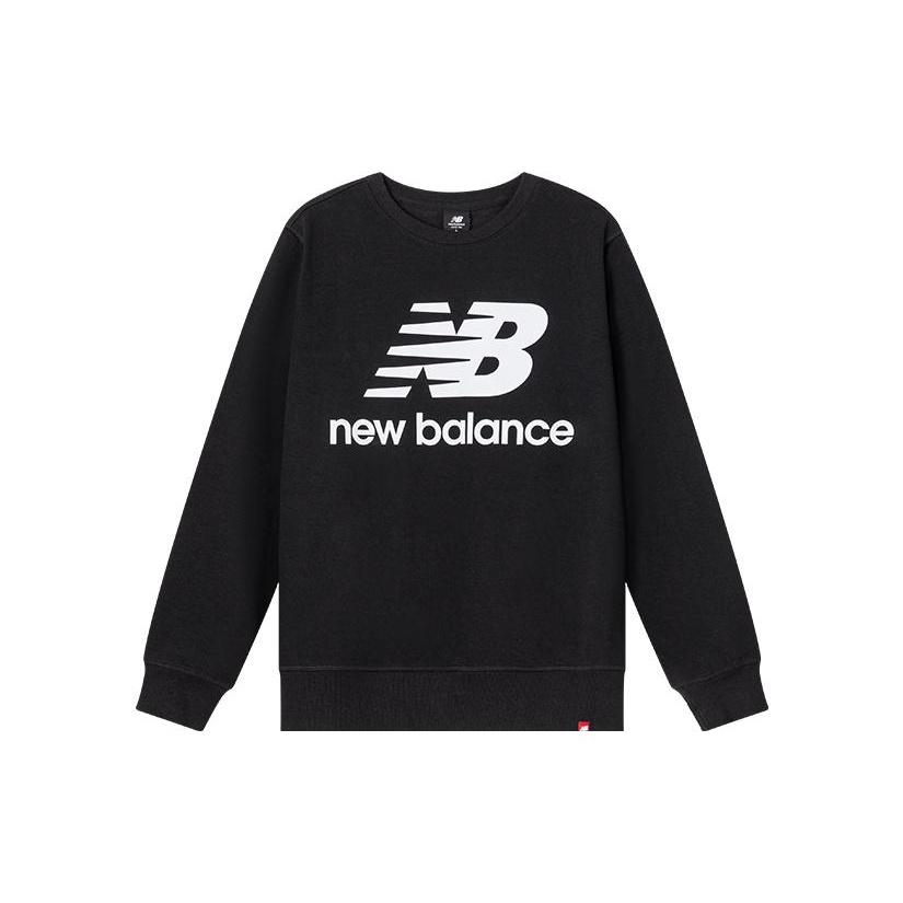 New Balance Essentials Stacked Logo Crew Sweatshirt Asia Sizing  Black  Men s AMT03560-BK M
