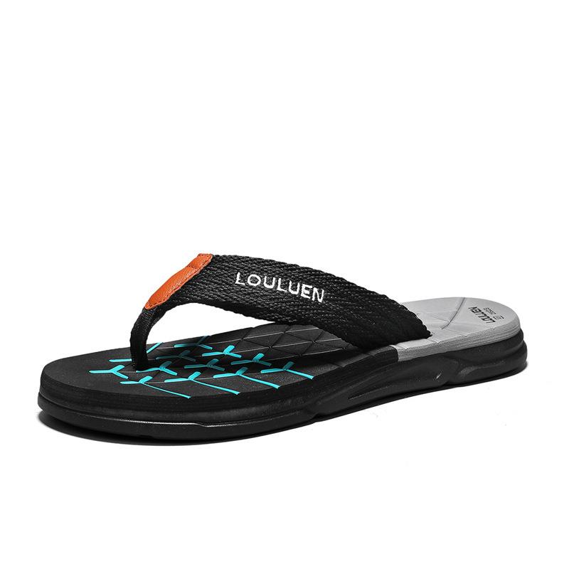 

Summer men s fashion two-color slippers outdoor trend beach flip-flops indoor casual breathable pinch slippers 39