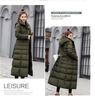 2025 Warm Winter Pink Hooded Long Parka Chaqueta Thick Windproof Overcoat Casual Snow Wear Cotton Padded Women New