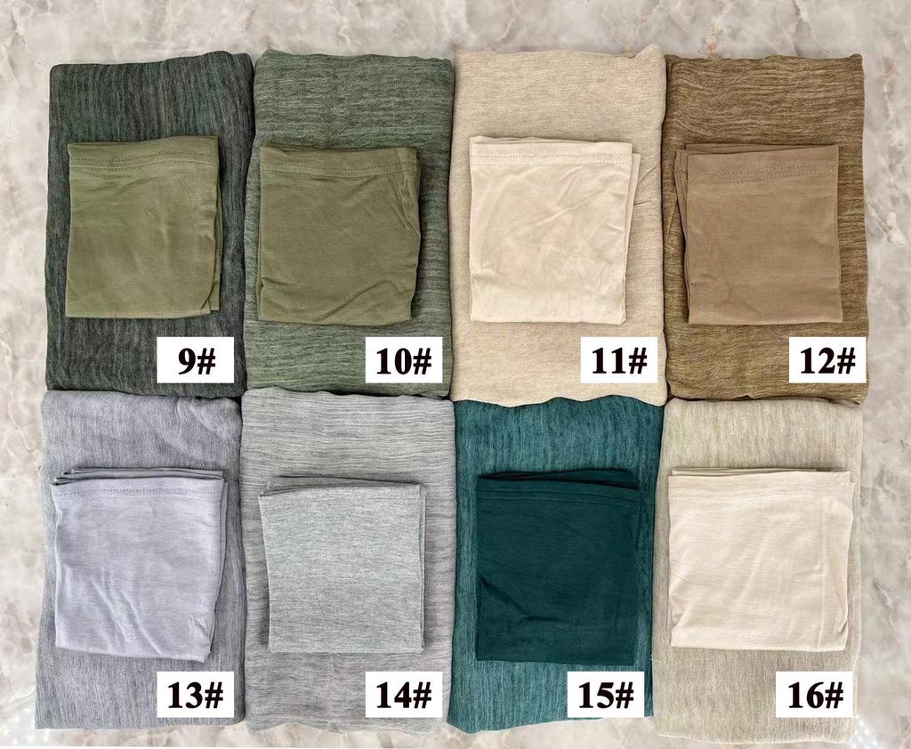 High-Texture Tie-Dye Rayon Headscarf Set: Soft, Wrinkled, Vintage-Style Muslim Shawl