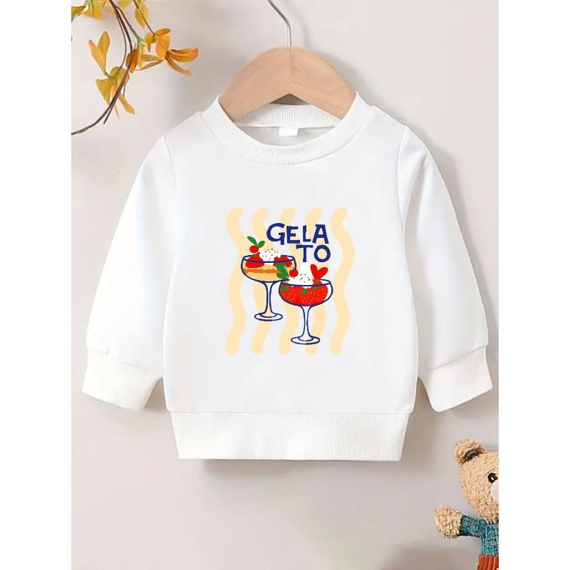 Kids Sweatshirt,Trendy Youth Graphic Tops, Thin and Versatile Comfortable Round Neck Hoodie ,Skin Friendly Sweatshirt 110