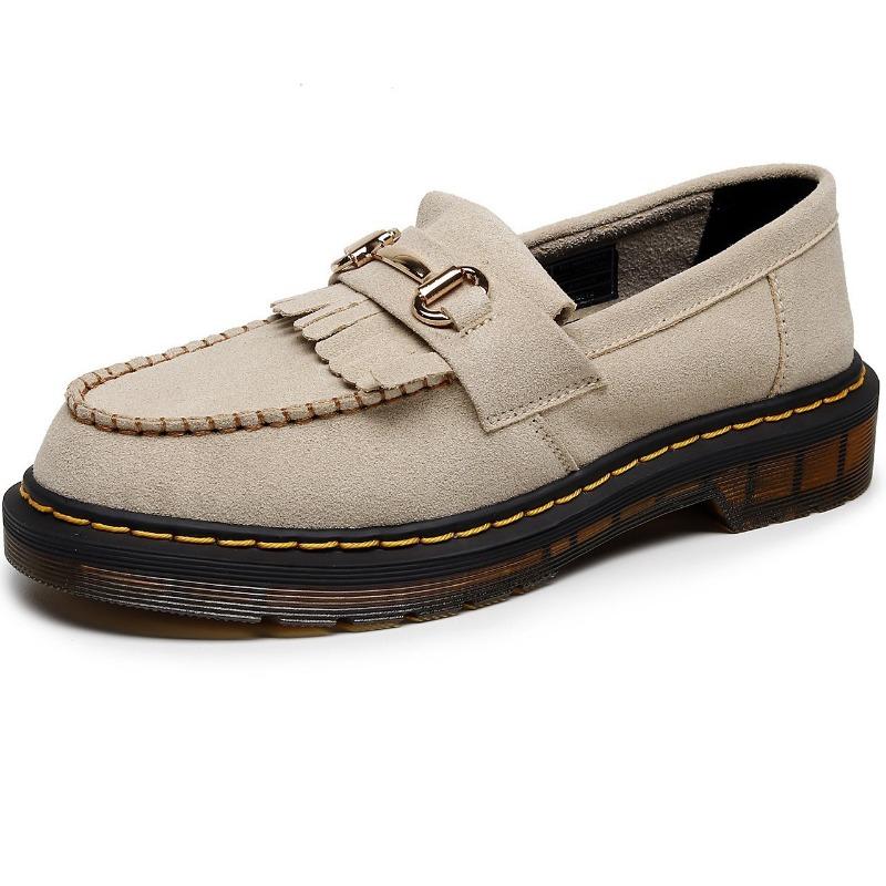 Velvet Tassel Women's Leather Low-top Small Leather Shoes Fashion Student Round Head Casual Shoes