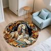 Embossed Dog  Round Area Rug,Carpet Rug for Living Room Bedroom Sofa Playroom Decor,Non-slip Floor Mat
