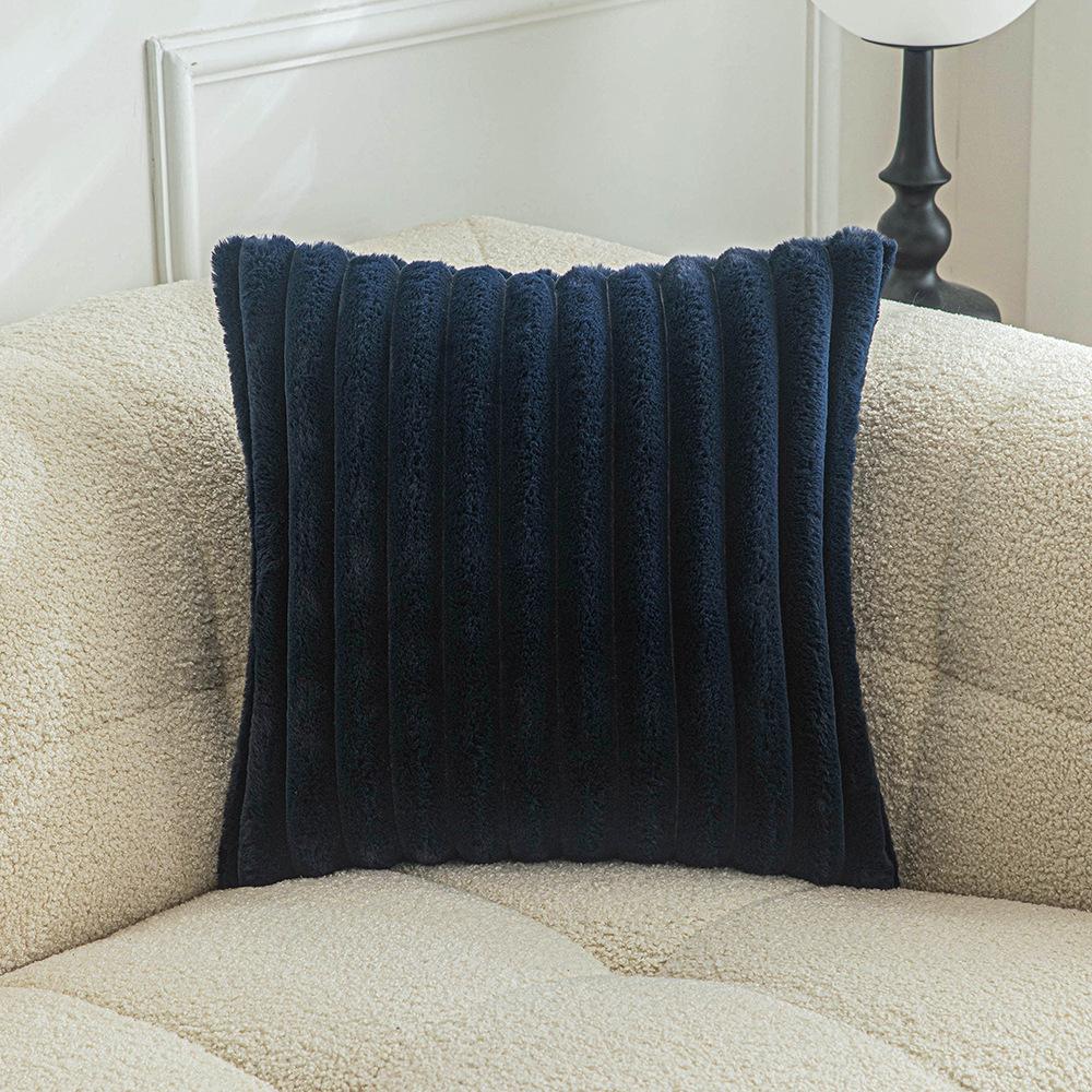 Autumn and Winter Short Plush Pillow Long Hair Vertical Rabbit Fur Soft Pillow Cushion Living Room Bedroom Sofa Pillow Cover