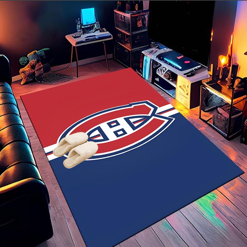 Tapis de sol Équipe de hockey des Canadiens de Montréal Convient pour l'intérieur et l'extérieur, Tapis pour maisons, bureaux, salons, Décoration intérieure, Cadeau de Noël
